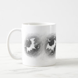 Bats Black White Halloween Mug mug