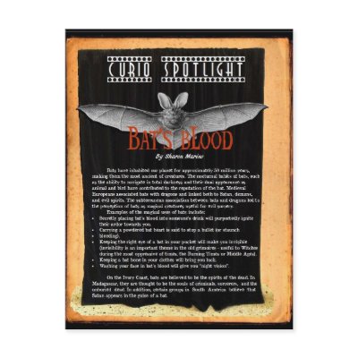 Bat's Blood Postcards by HCQEmporium