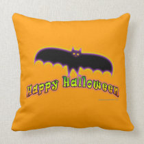 BATS FOR HAPPY HALLOWEEN THROW PILLOW pillows