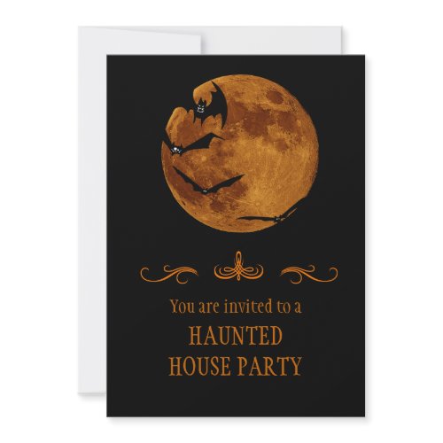 Bats &amp; Full Moon Personalized Invites