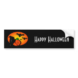 Bats & Pumpkin Jack Orange Halftone Logo Bumper Stickers