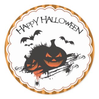 Bats & Pumpkins Happy Halloween Baking Labels sticker