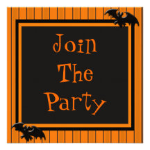 Bats & Stripes Halloween Design Custom Announcement