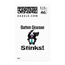 Batten Disease Stinks Skunk Awareness Design Postage Stamps