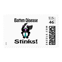 Batten Disease Stinks Skunk Awareness Design Stamp