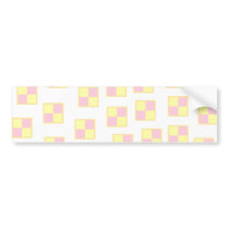 Battenburg Cake Pattern. Pink and Yellow. Bumper Stickers