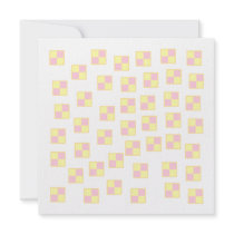 Battenburg Cake Pattern. Pink and Yellow. Invitation