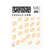 Battenburg Cake Pattern. Pink and Yellow. Postage Stamps