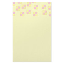 Battenburg Cake Pattern. Pink and Yellow. Customized Stationery
