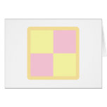 Battenburg Cake. Pink and Yellow. Greeting Card