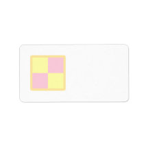 Battenburg Cake. Pink and Yellow. Personalized Address Label