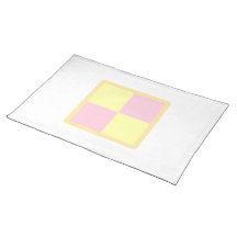 Battenburg Cake. Pink and Yellow. Placemats