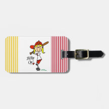 Batter Up Girls Baseball T-shirts and Gifts Tag For Bags