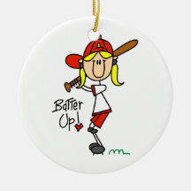 Batter Up Girls Baseball T-shirts and Gifts Christmas Ornament