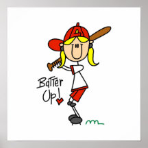 Batter Up Girls Baseball T-shirts and Gifts Poster