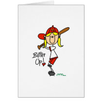 Batter Up! Softball Stick Figure Card by stick_figures Batter Up! Softball Stick Figure Card