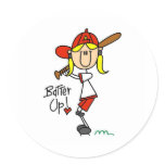 Batter Up! Softball Stick Figure Sticker