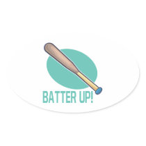 Batter Up Oval Sticker