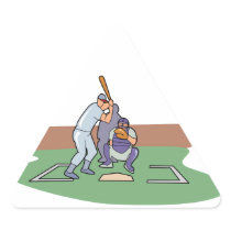 batter up waiting for pitch baseball design sticker