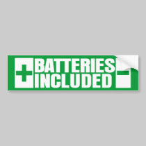 Batteries Included hybrid car bumper stickers