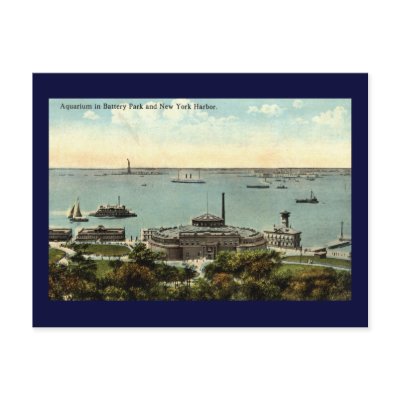 Battery Park Aquarium NY 1920 Vintage Postcards by markomundo