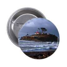 Battery Point Lighthouse & Gull Button