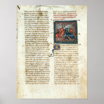 Battle between knights, from 'Roman d'Artus' Print