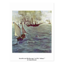 Battle Between The Kearsarge "And The" Alabama "" Postcard