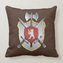 Battle Crest Bear Brown Pillows