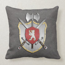 Battle Crest Bear Grey Pillow