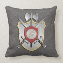 Battle Crest Howling Wolf Grey Pillows