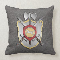 Battle Crest Wolf Grey Throw Pillows