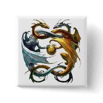 Battle Dragons Pinback Button