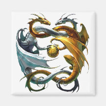 Battle Dragons Fridge Magnets
