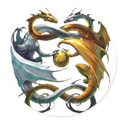 Battle Dragons Round Stickers by fstasu52