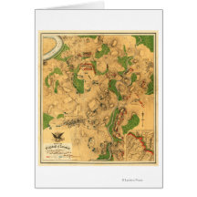 Battle of Antietam - Civil War Panoramic Map 3 Greeting Cards