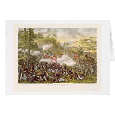 Battle of Chickamauga by Kurz and Allison 1863 Card by lc_civilwar