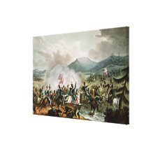 Battle of Morales,engraved by Thomas Sutherland Stretched Canvas Print
