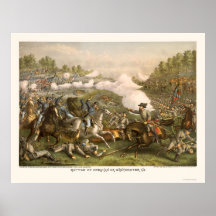 Battle of Opequan by Kurz and Allison 1864 Print