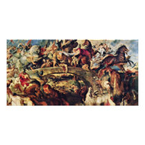 Battle Of The Amazons By Rubens Peter Paul Photo Card Template