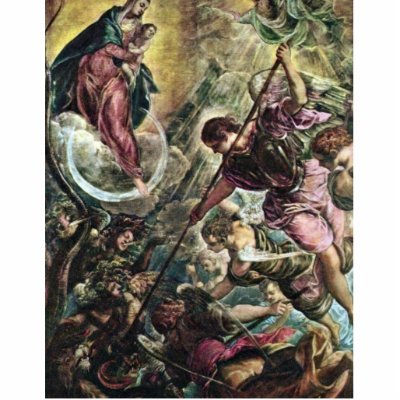 Battle Of The Archangel Michael With Satan By Tint Acrylic Cut Out by Artcollection