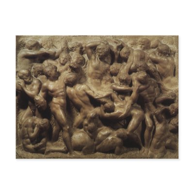 Battle of the Lapiths and Centaurs by Michelangelo Post Cards by MasterpieceCafe
