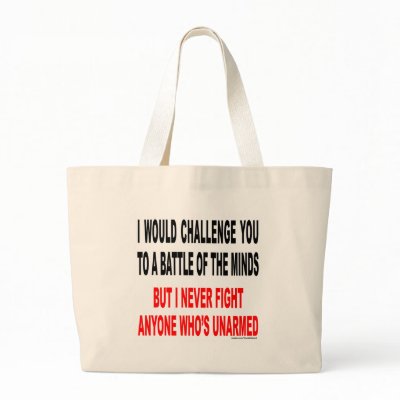 BATTLE OF THE MINDS CANVAS BAG by frankdeloach