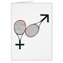 Battle of the Sexes Tennis Greeting Card