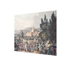 Battle of Vittoria,Bringing in the Prisoners Stretched Canvas Print