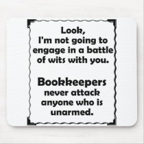 Battle of Wits Bookkeeper Mouse Pads