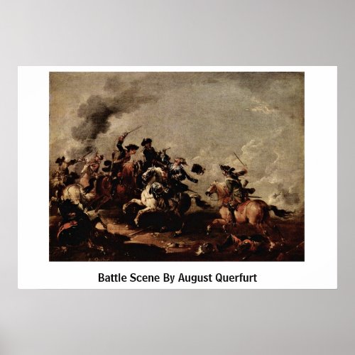 Battle Scene By August Querfurt Posters