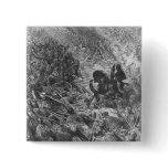 Battle scene, illustration from 'Orlando Furioso' Button
