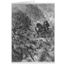 Battle scene, illustration from 'Orlando Furioso' Greeting Card
