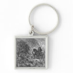 Battle scene, illustration from 'Orlando Furioso' Key Chain